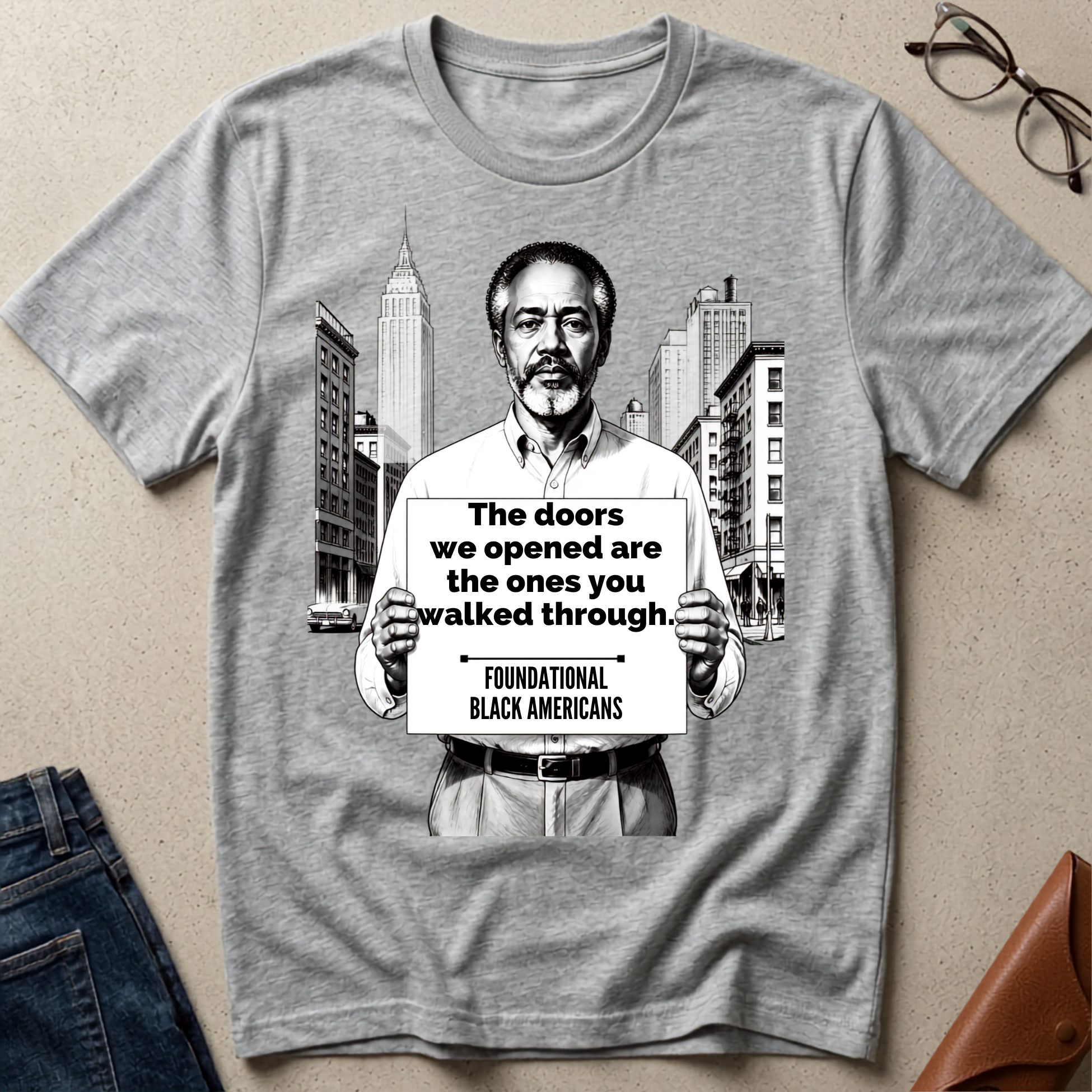 "The Doors We Opened" Statement T-Shirt - Foundational Black American Tee