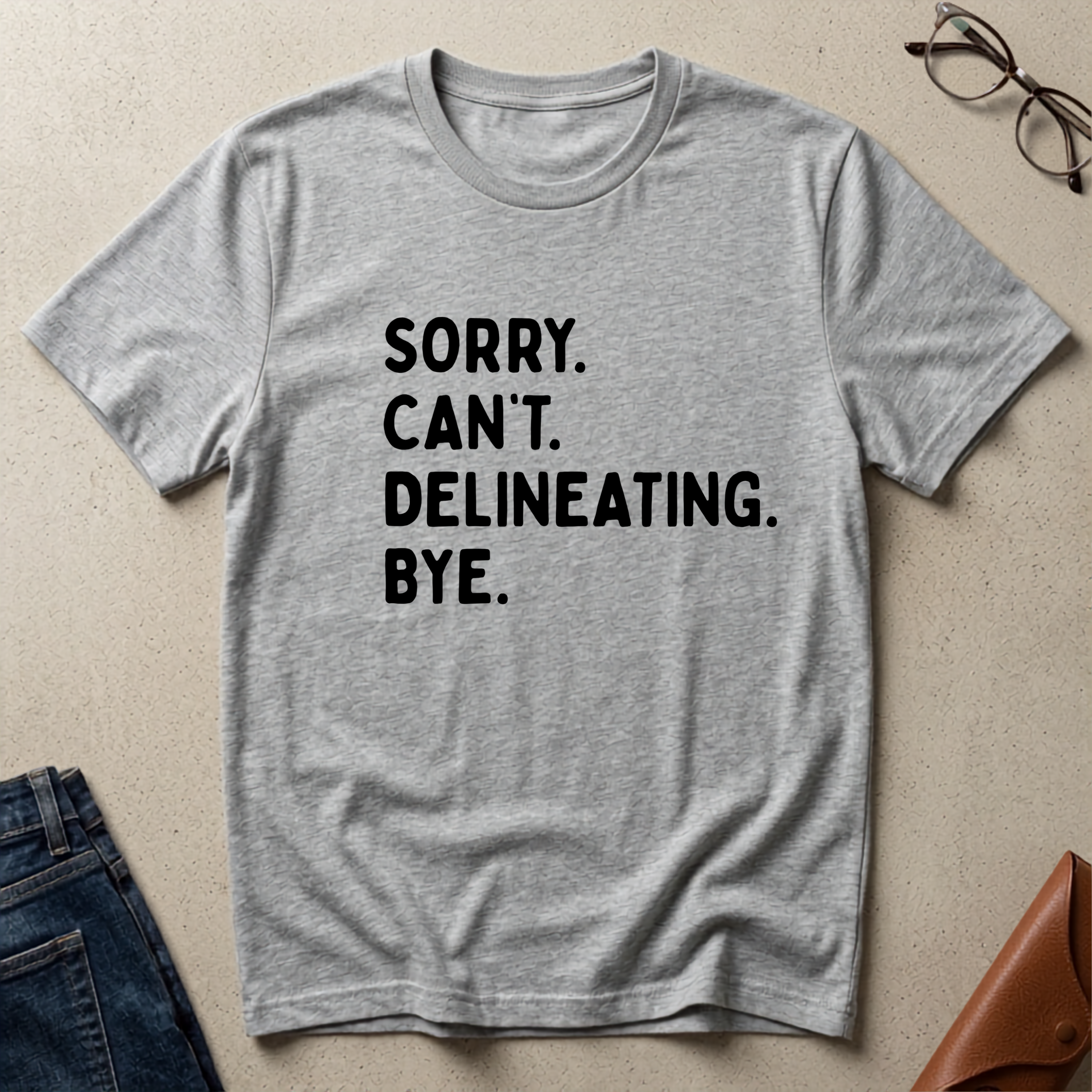 "Sorry. Can't. Delineating" Statement Tee