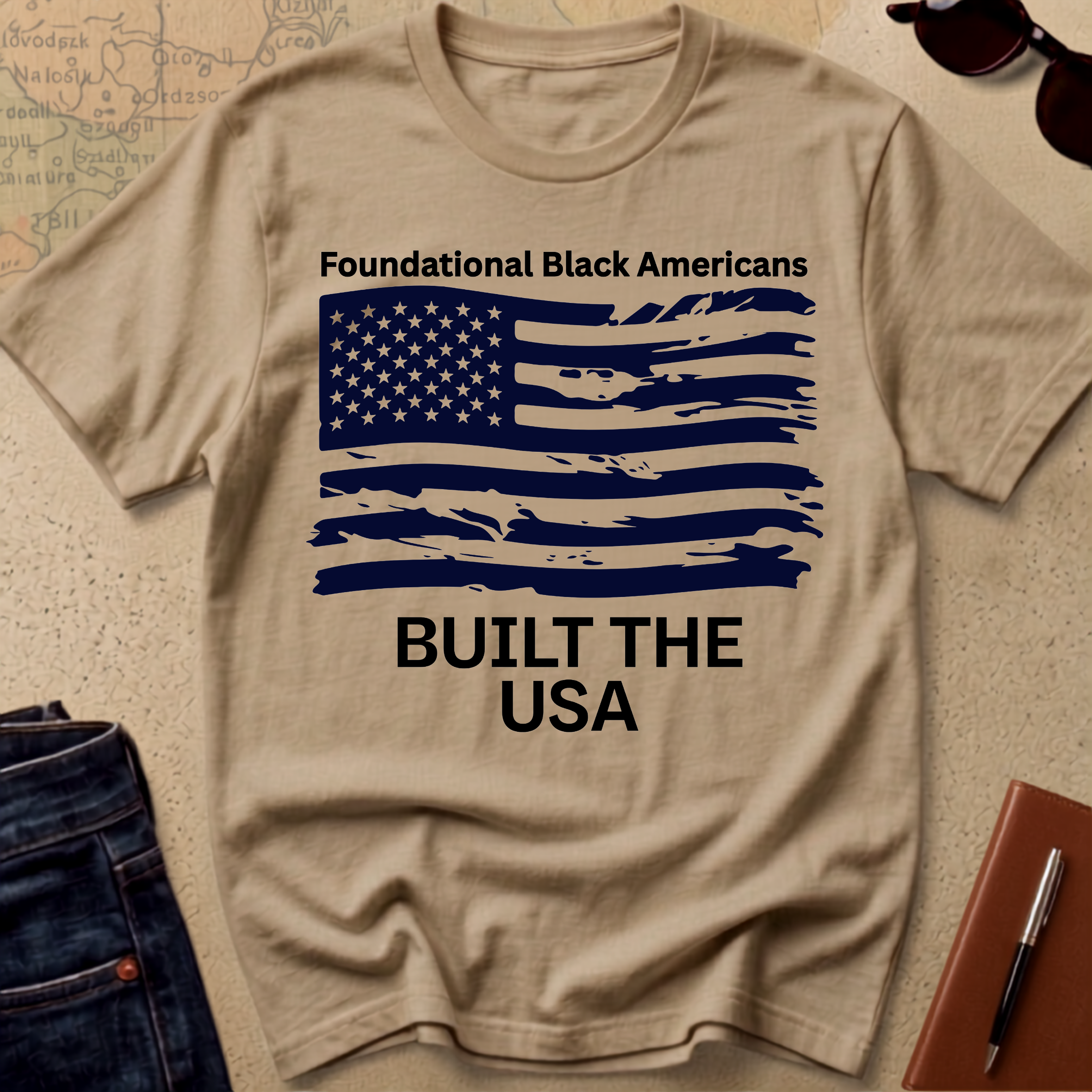 Built the USA T-Shirt — "Foundational Black Americans" Patriotic Tee