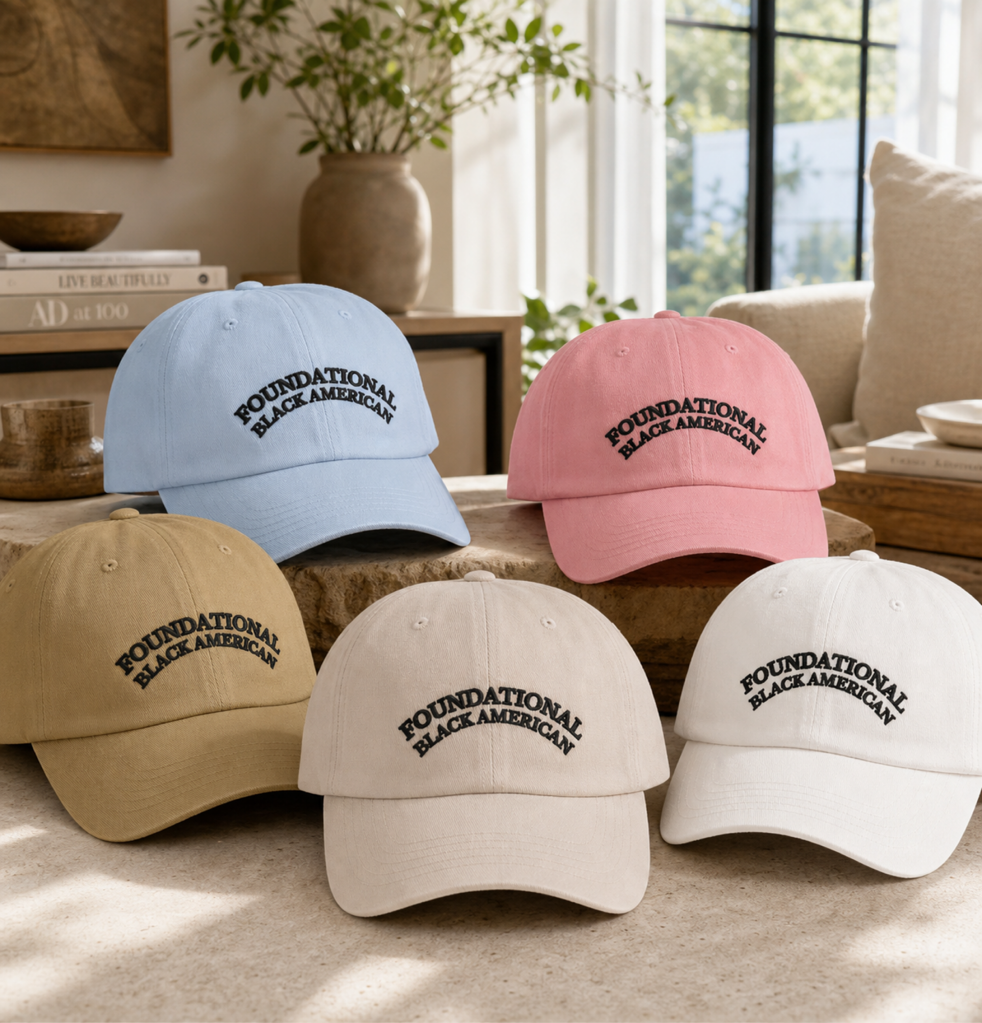 'Foundational Black American' Baseball Cap — Embroidered Arch Logo Hat