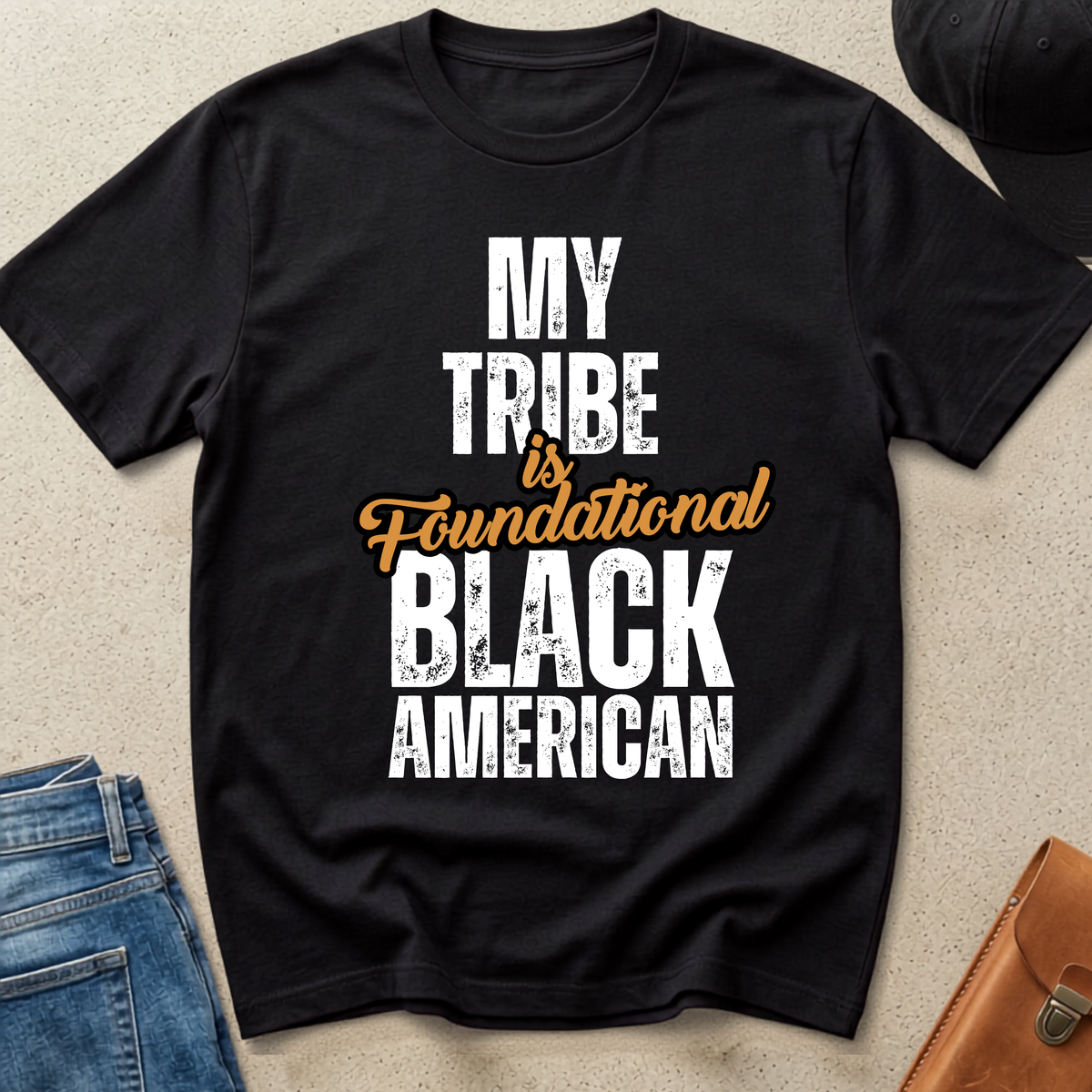 T-Shirt 'My Tribe is Foundational Black American' - FBA shirt