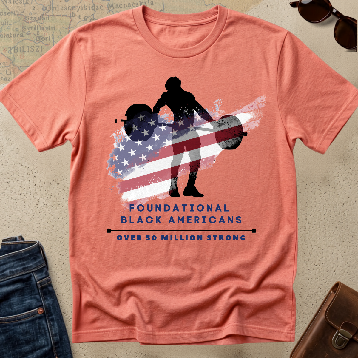Weight Lifter American T-Shirt - FBA shirt