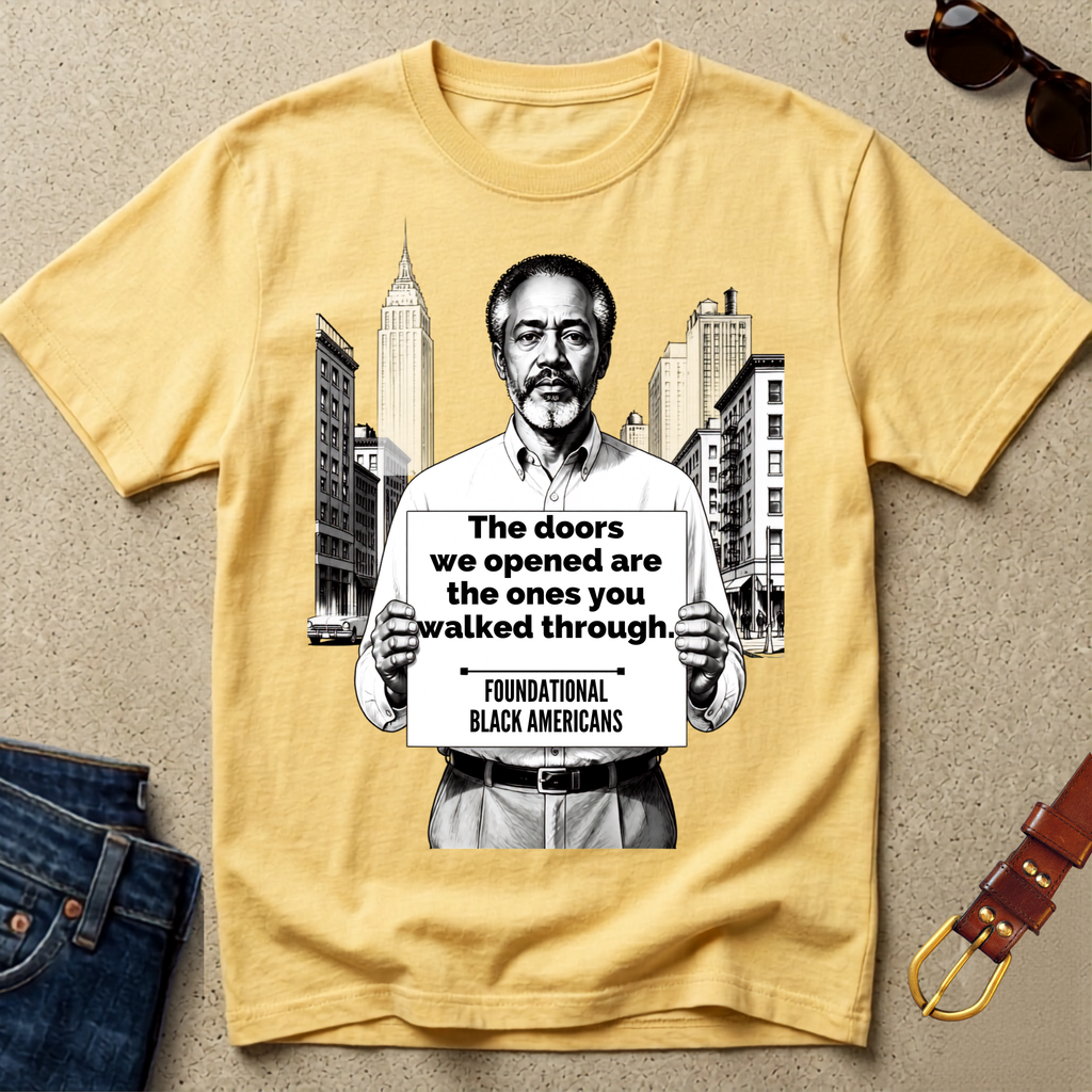 "The Doors We Opened" Statement T-Shirt - Foundational Black American Tee