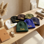 King Embroidered Cuffed Beanie — Gold Crown "FBA King" Knit Hat