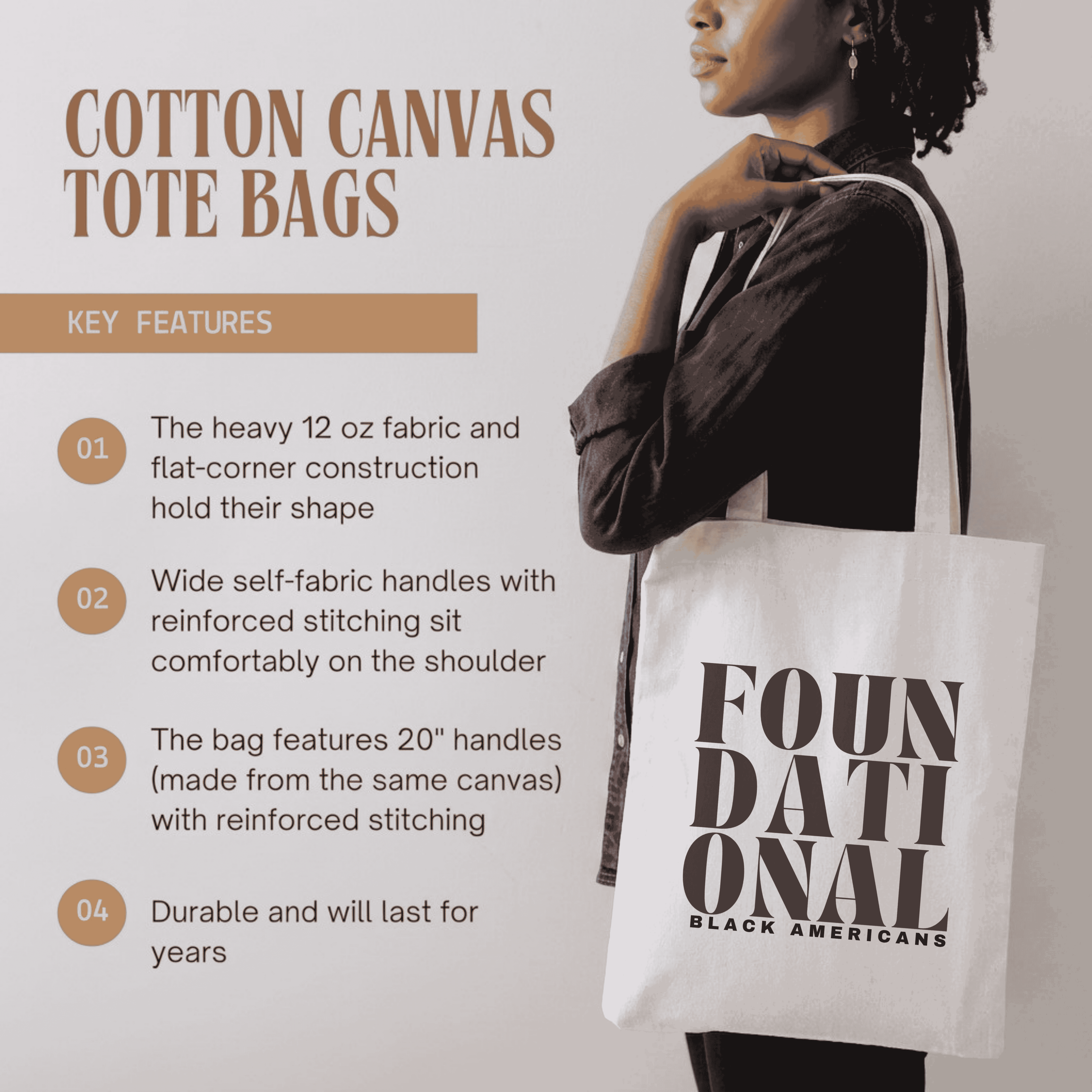 'Foundational' Tote Bag - Cotton Canvas Tote