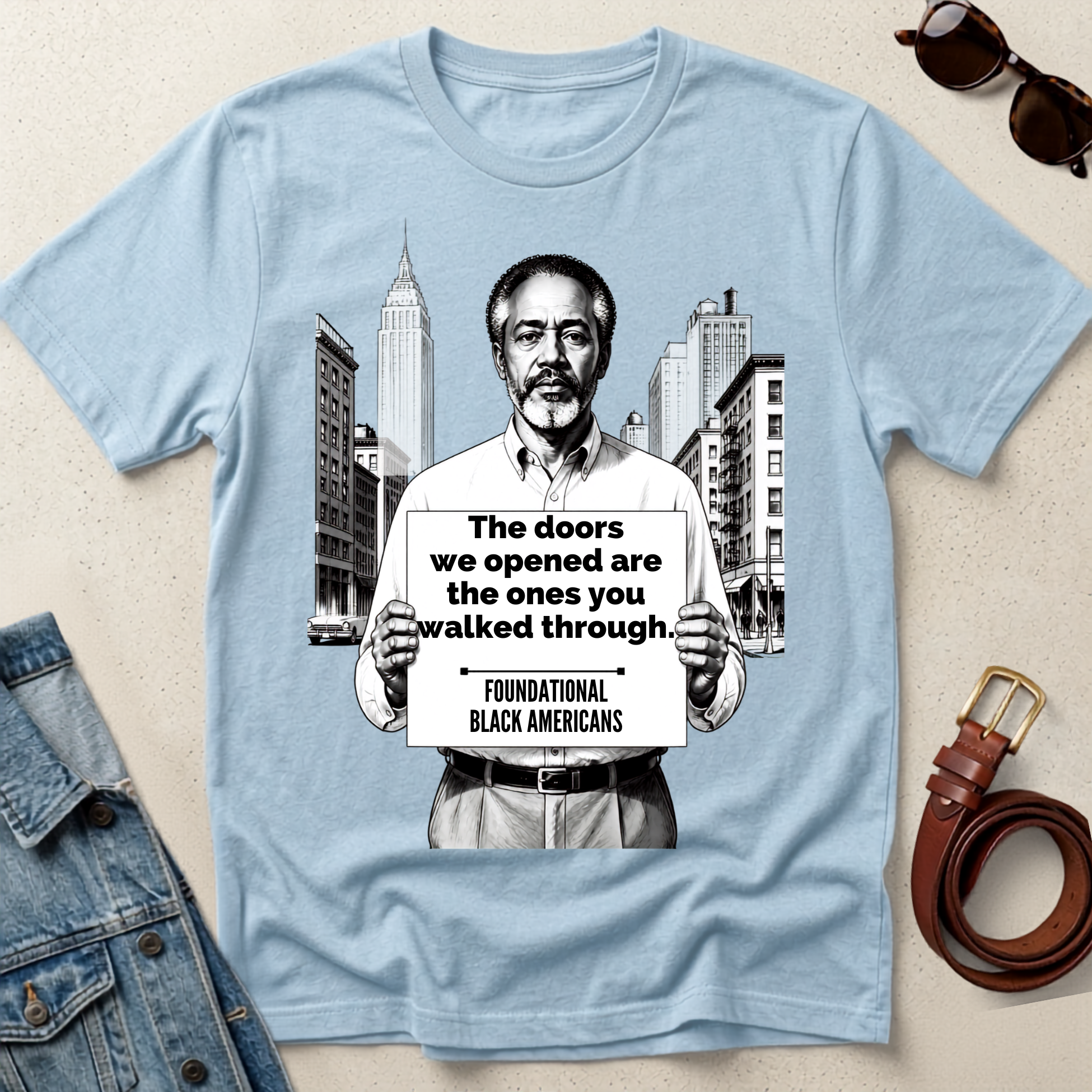 "The Doors We Opened" Statement T-Shirt - Foundational Black American Tee