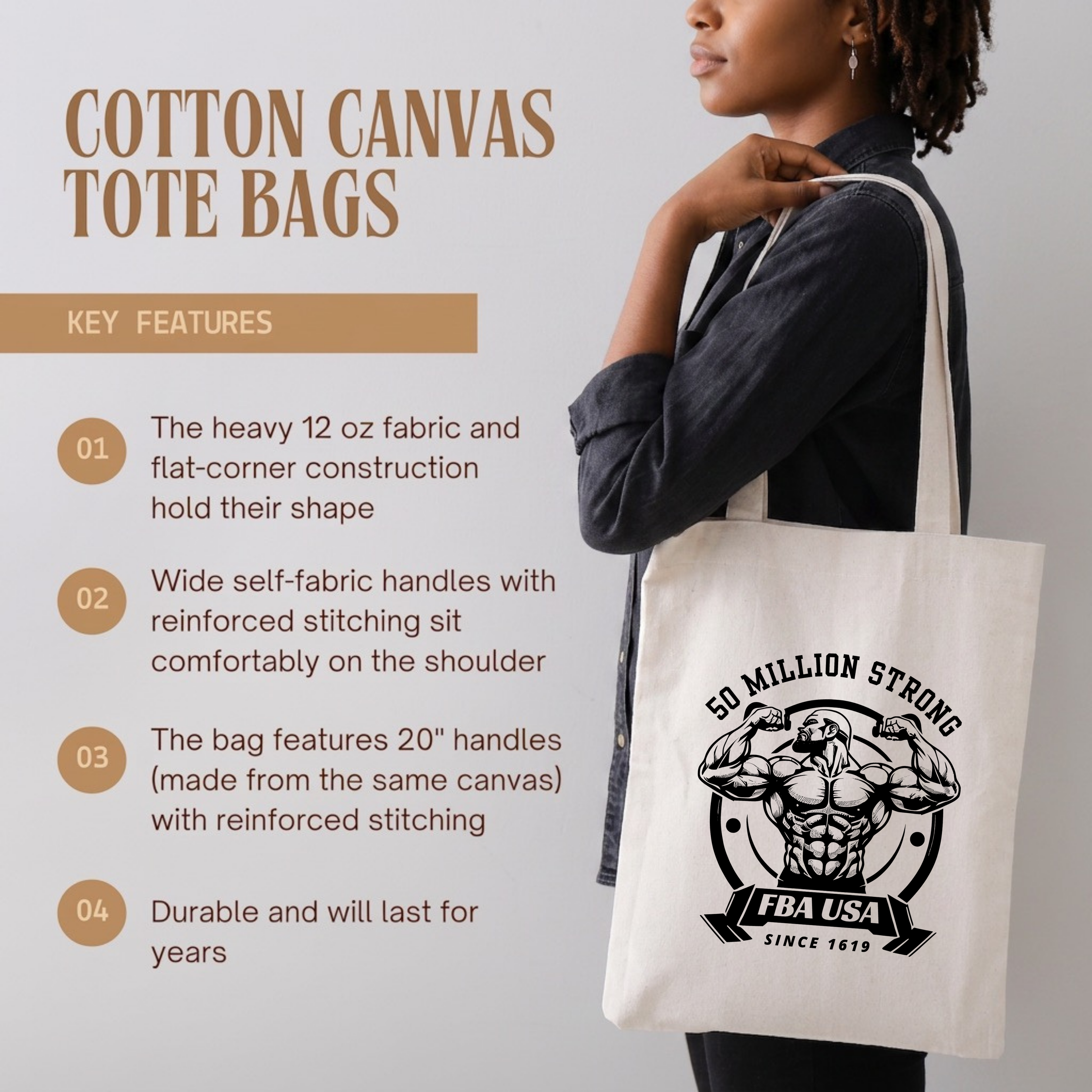 '50 Million Strong' Tote Bag - Cotton Canvas Tote