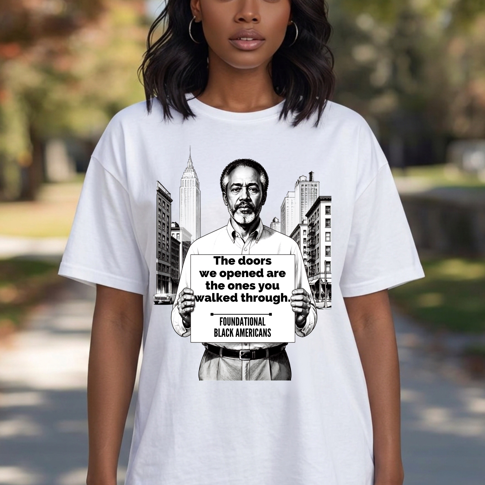 "The Doors We Opened" Statement T-Shirt - Foundational Black American Tee