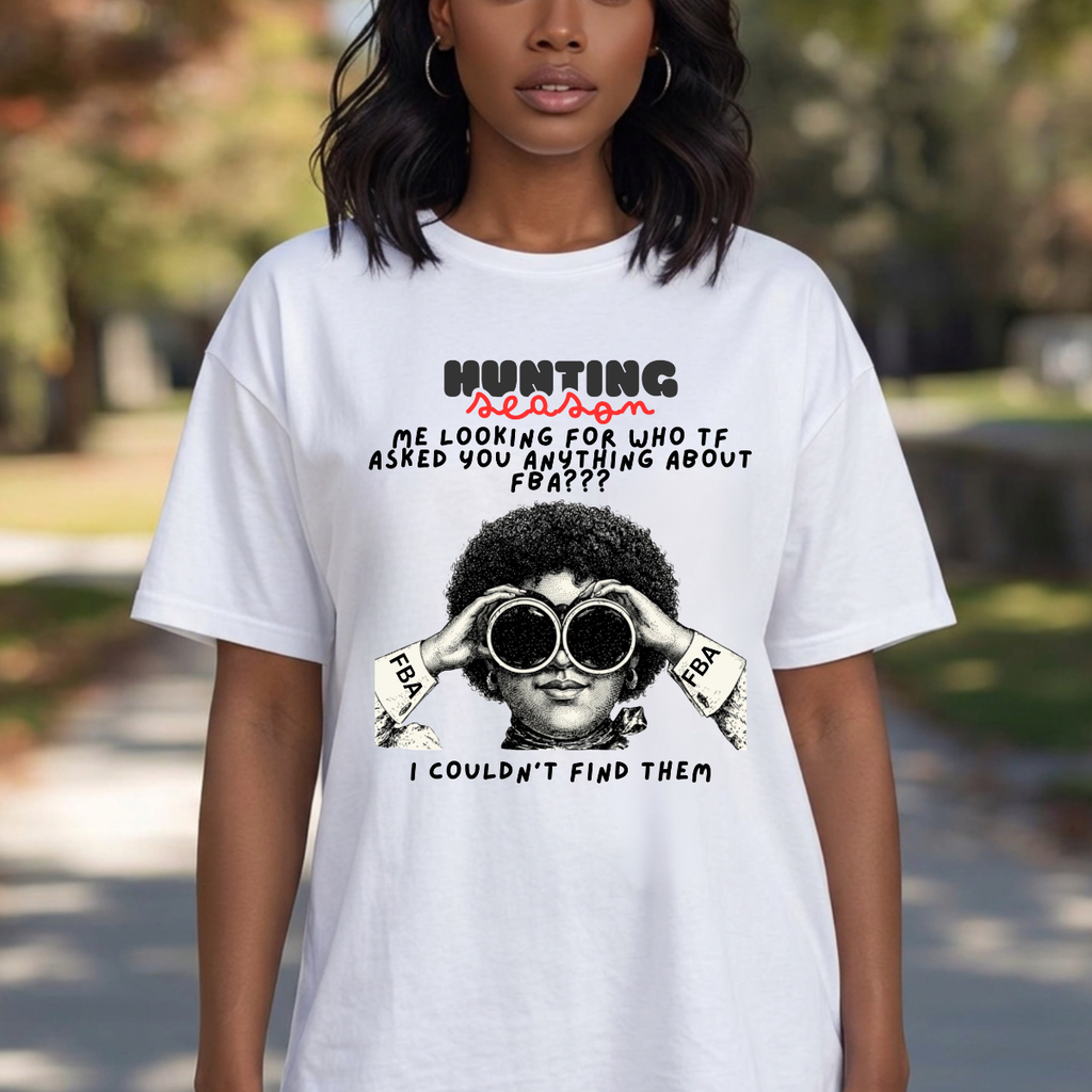 T-Shirt — "Hunting Season" Funny Graphic Tee (Binoculars Design)