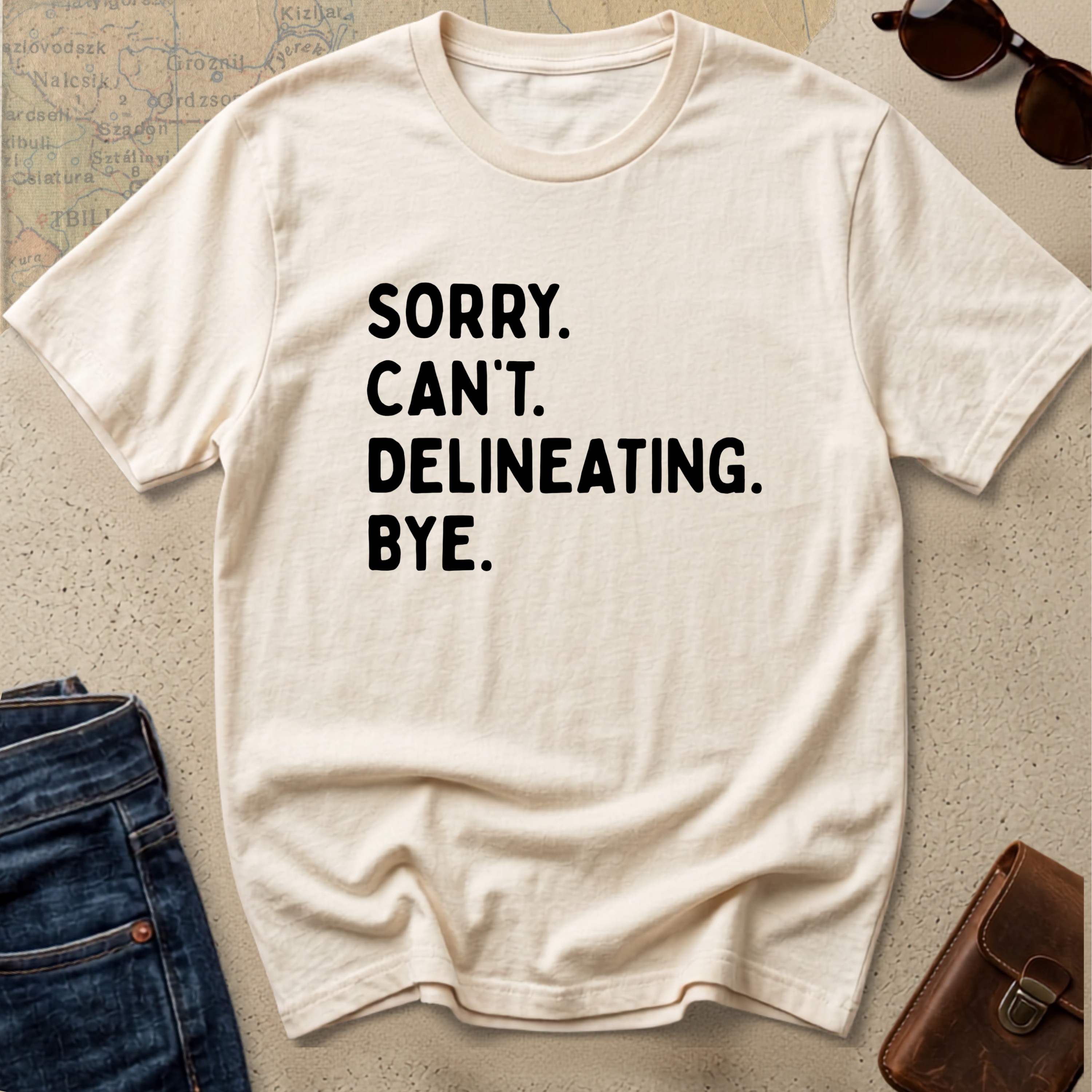 "Sorry. Can't. Delineating" Statement Tee