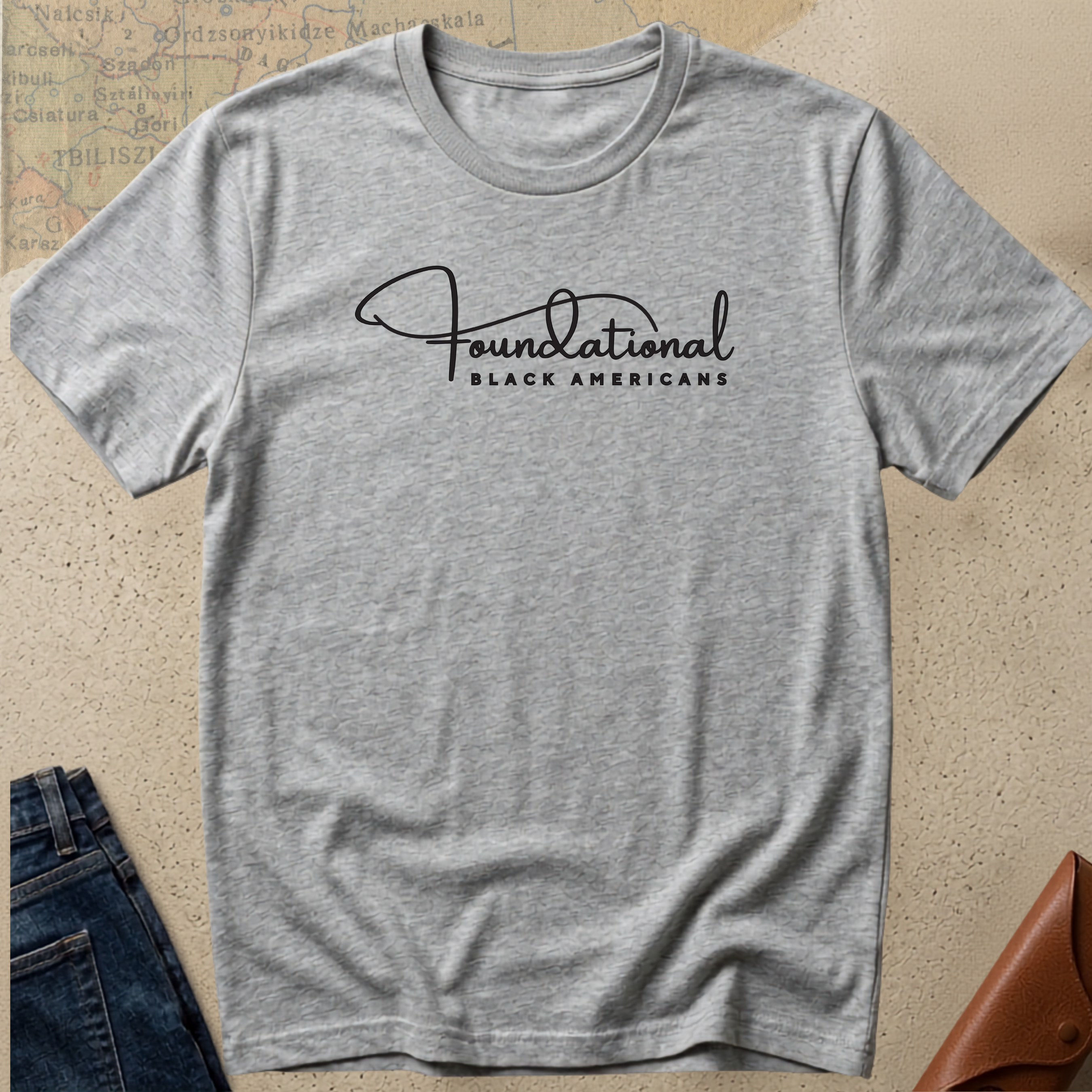 Foundational Black American Script Tee