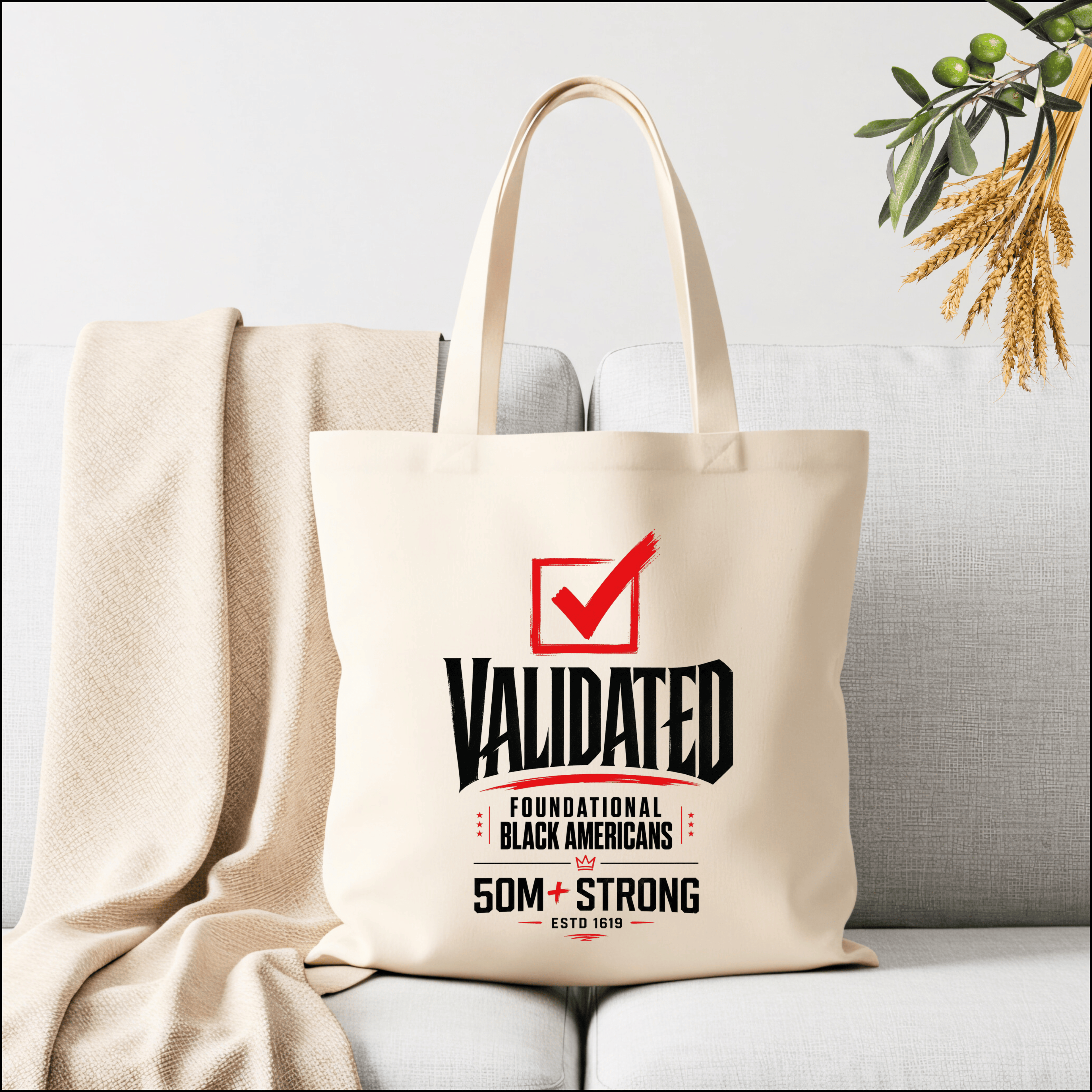 'Validated' Tote Bag - Cotton Canvas Tote
