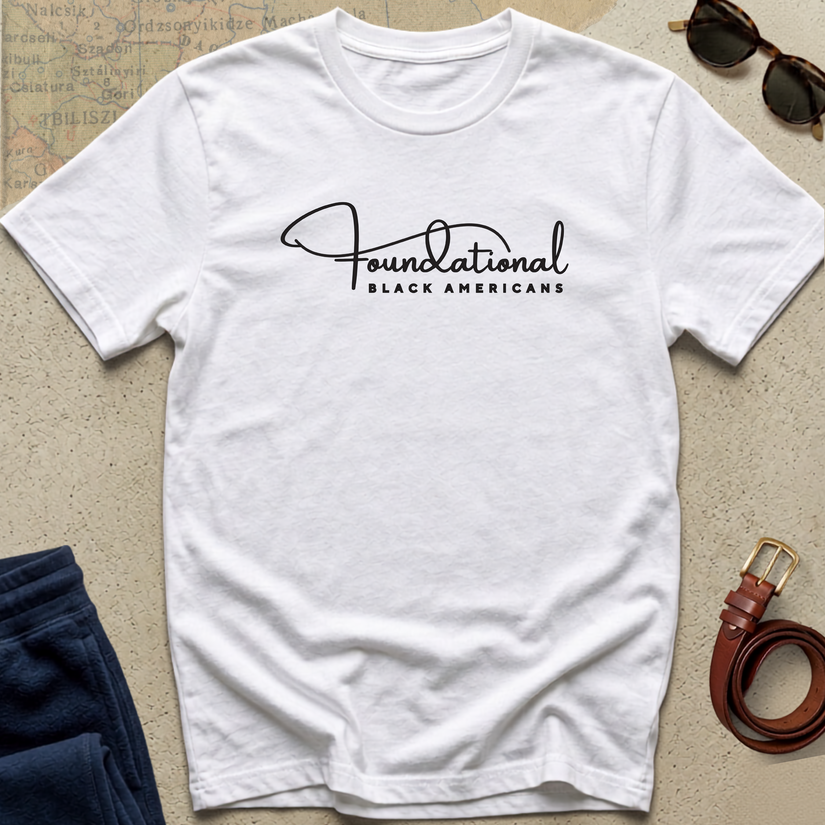 Foundational Black American Script Tee