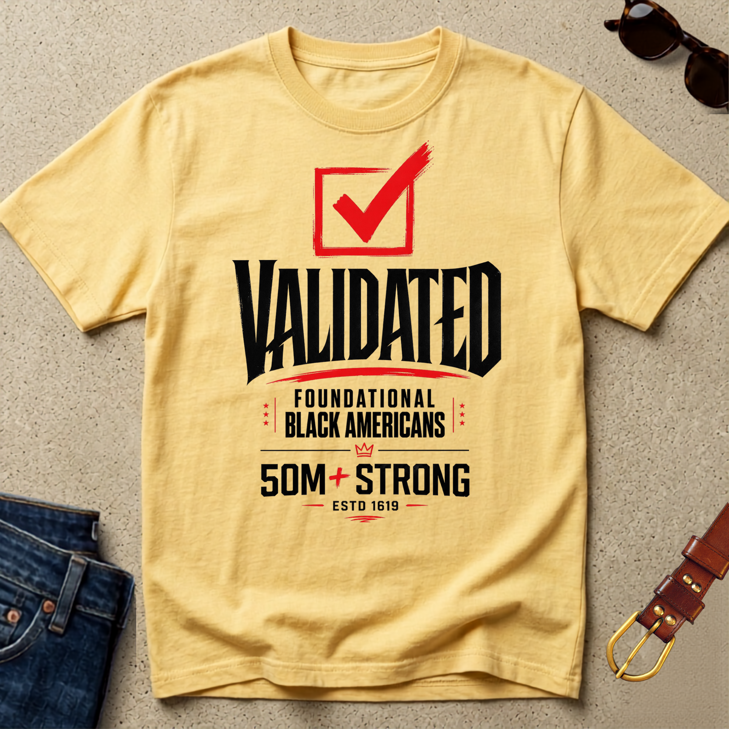 "Validated - Foundational Black Americans" Statement Tee
