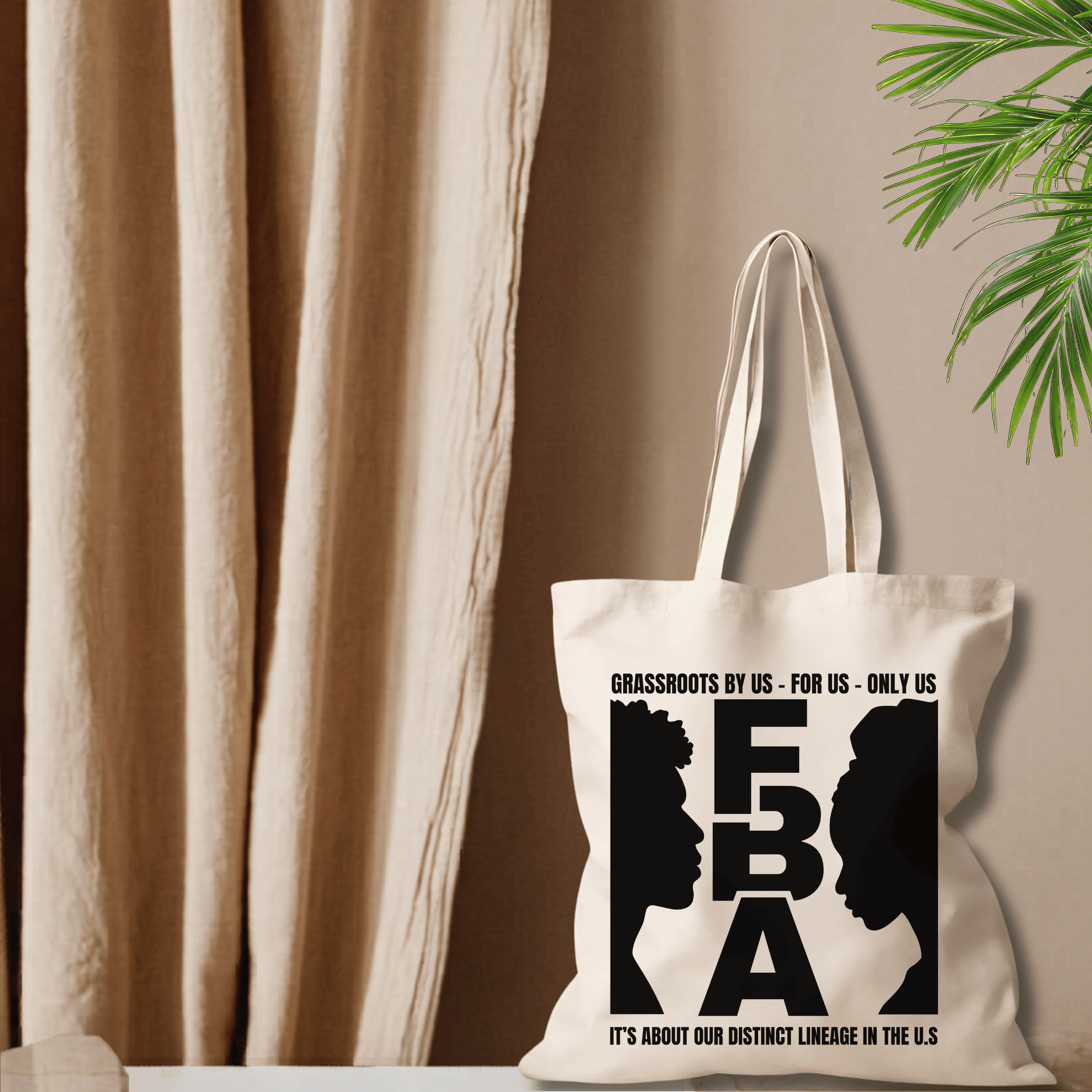 FBA Silhouette Cotton Tote — "Grassroots By Us" Eco Canvas Tote